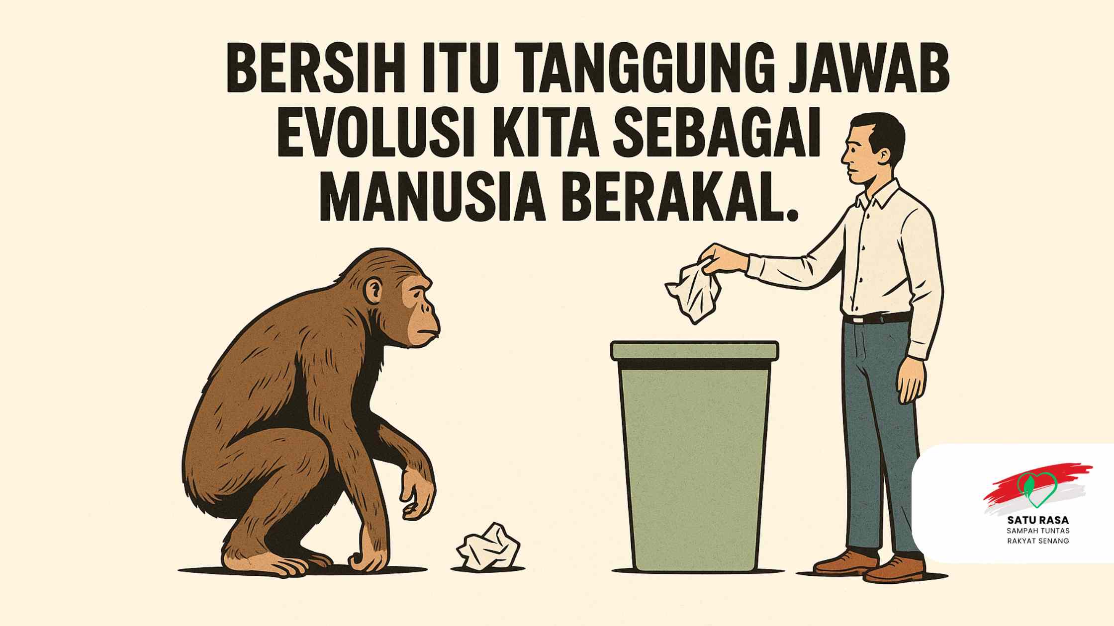 Bersih Itu Bukan Tugas Tukang Sampah. Itu Tanggung Jawab Evolusi Kita sebagai Manusia Berakal.