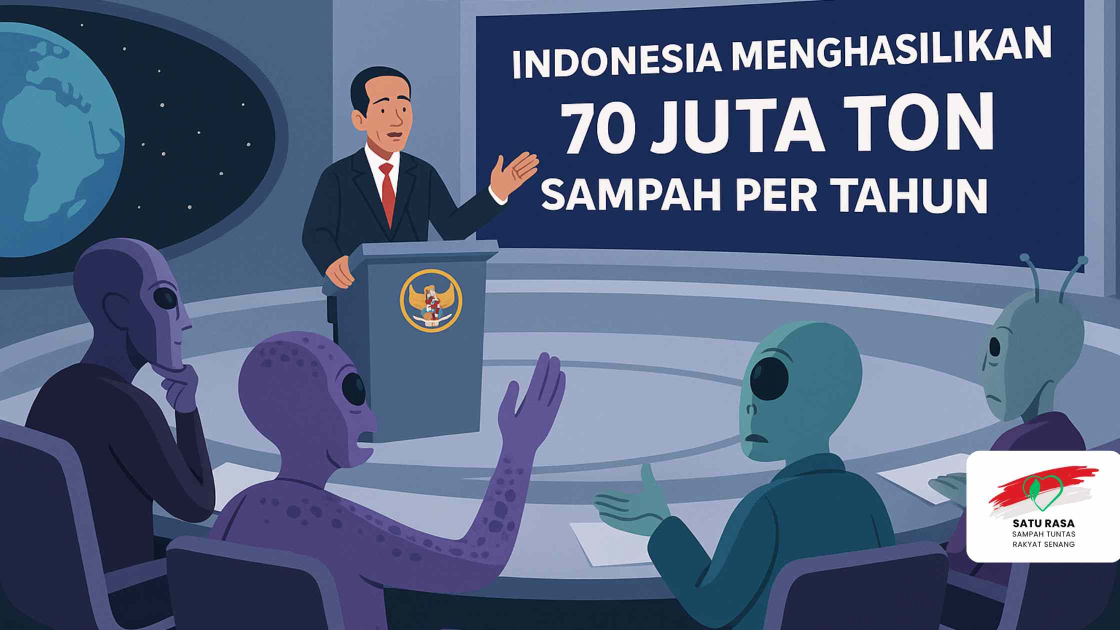 Apa Jadinya Kalau Presiden Indonesia Harus Lapor ke Planet Lain tentang Sampah Kita?