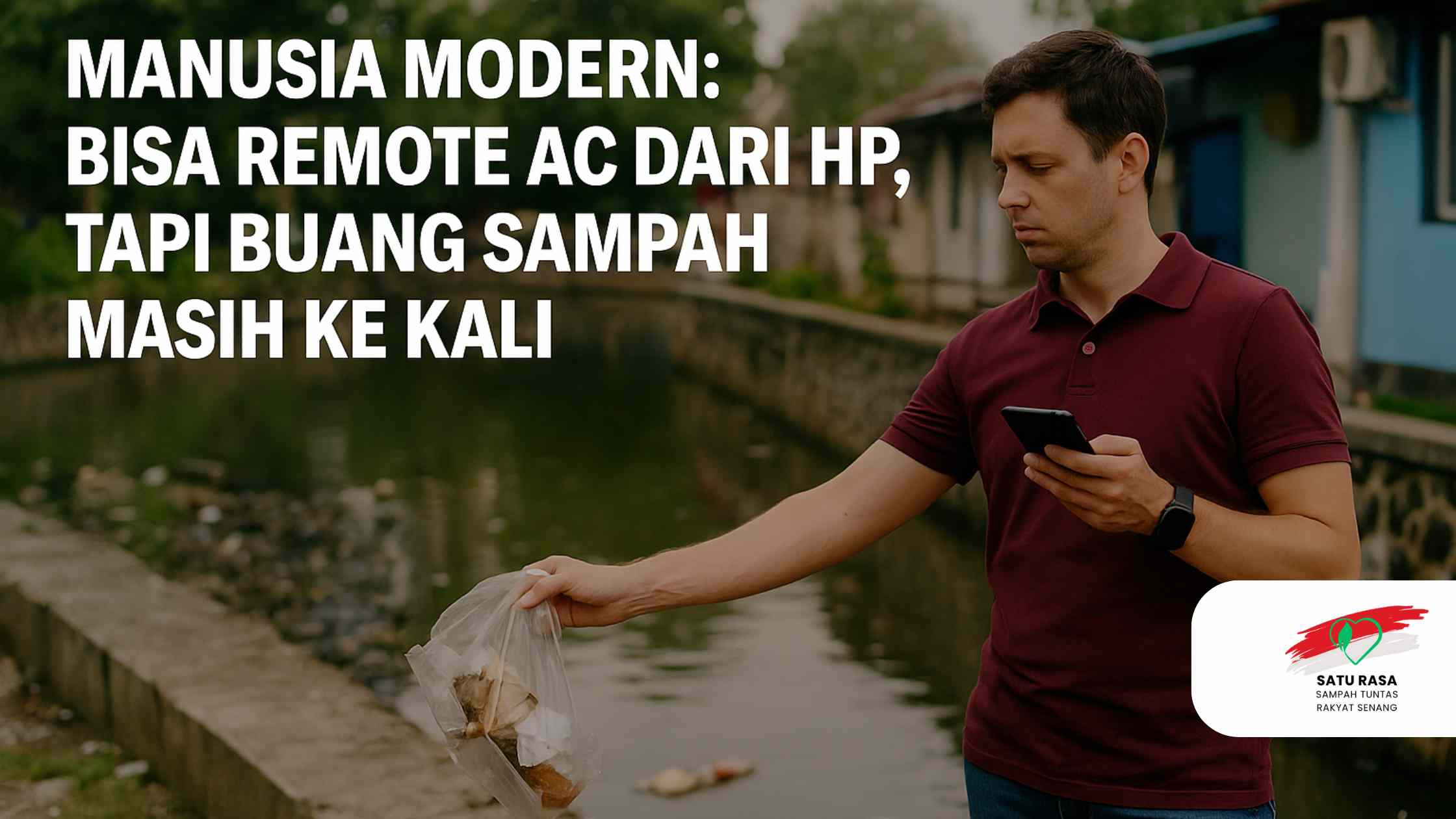 Manusia Modern: Bisa Remote AC dari HP, Tapi Buang Sampah Masih ke Kali